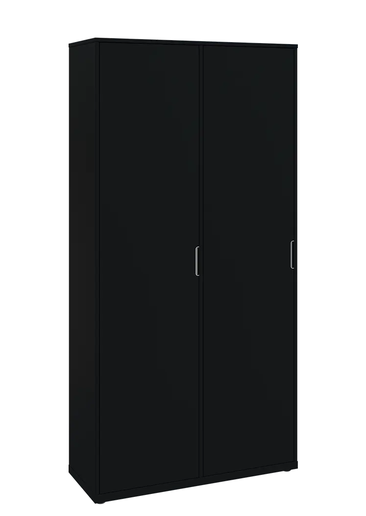 KSR6-81 L skříň šatní, 2x výsuvné ramínko, 2053x1022x400 mm, provedení levé, černá